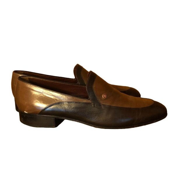 Bally Vintage Italian Leather 2-tone Slip On Dress Shoes Handmade in Italy - Picture 5 of 8